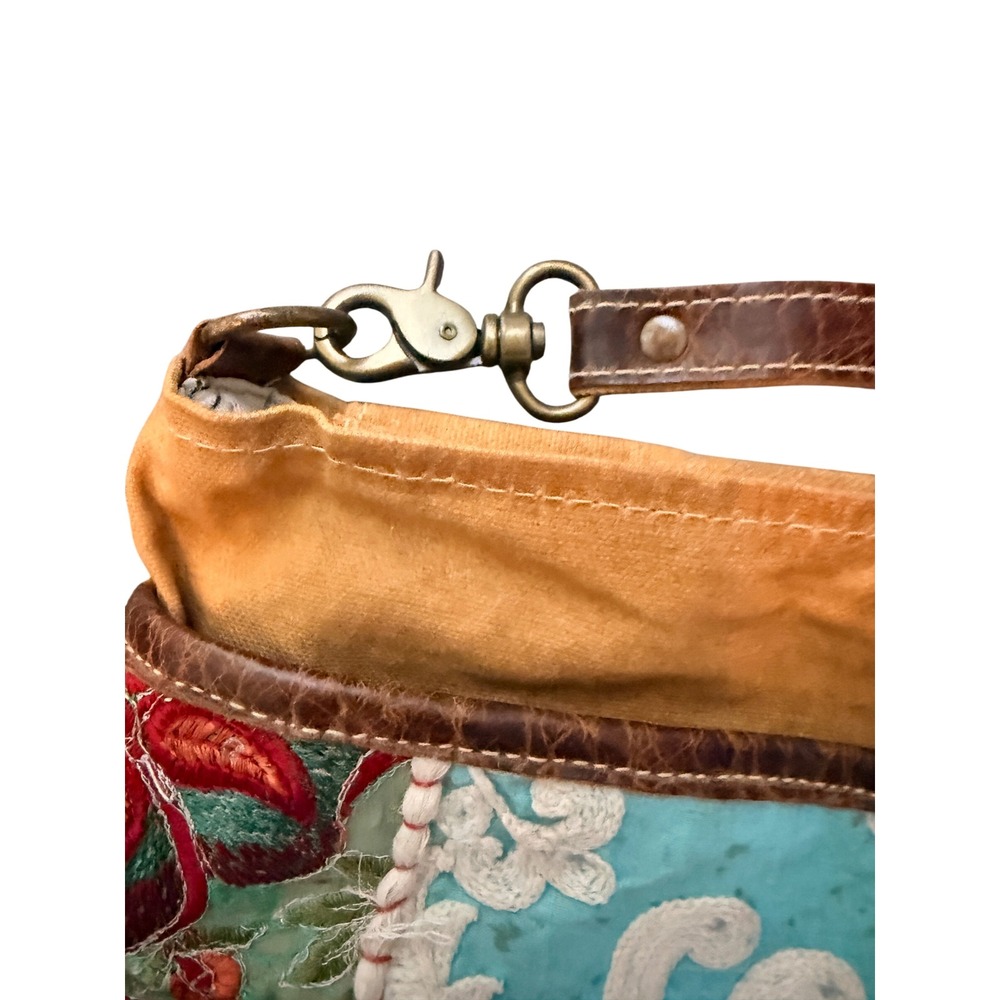 Boho Patchwork Embroidered Brhayna Bags Canvas Leather Crossbody Shoulder Bag - Picture 2 of 12
